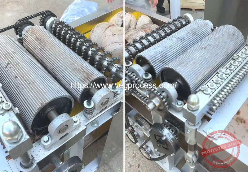 Automatic-Coconut-Husk-Cube-Cutting-Machine-Feeding-Device